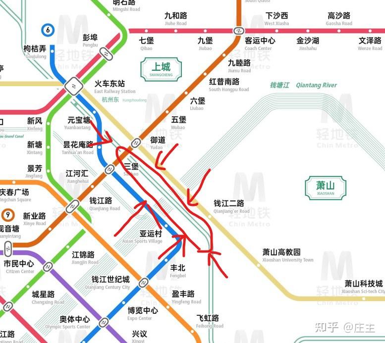 为什么杭州地铁的机场快线不在萧山与6号线换乘?