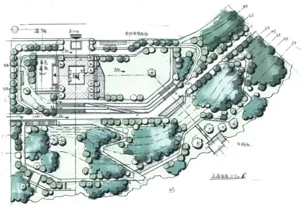 风景园林快题平面图马克笔上色