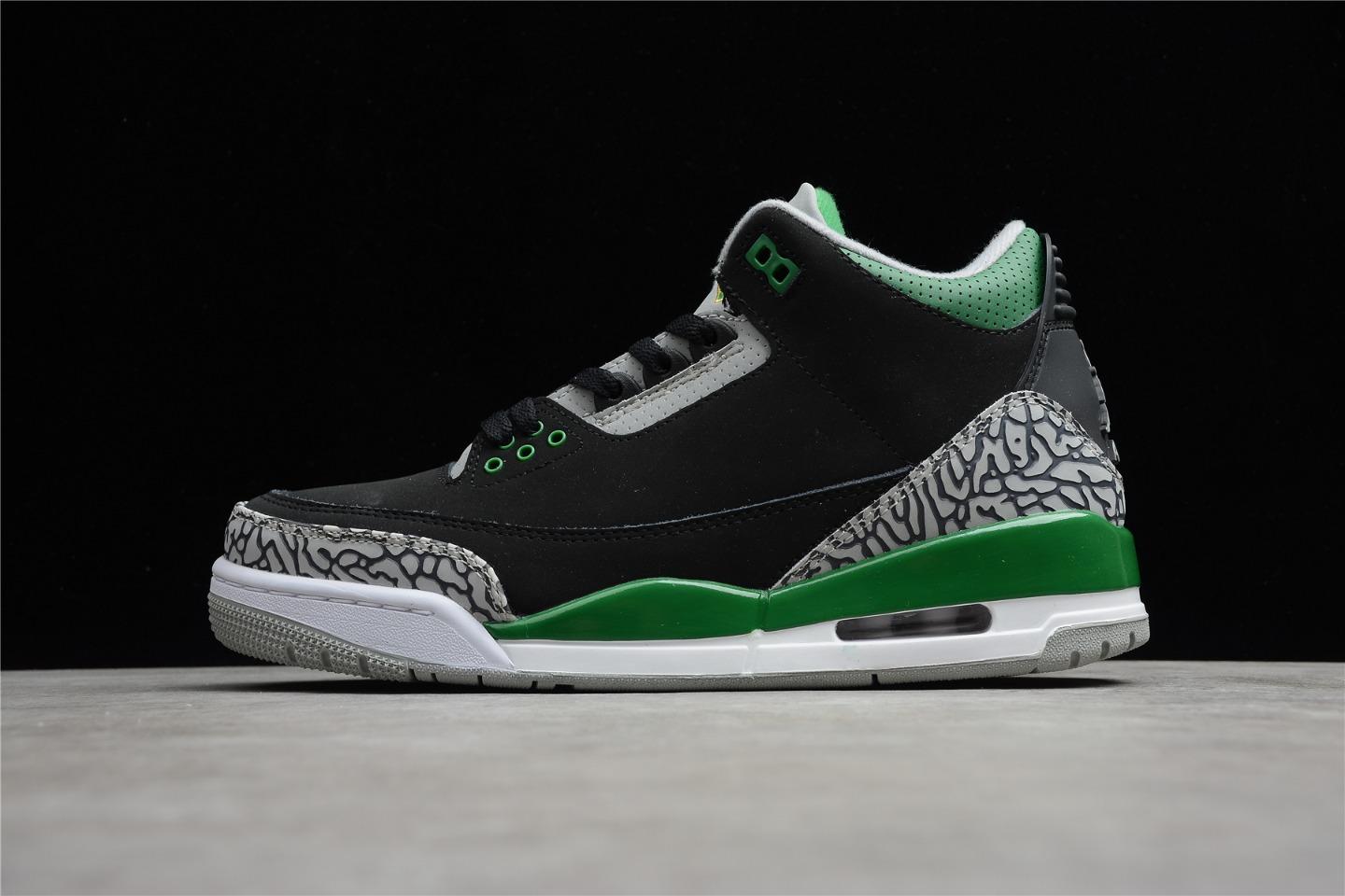 乔丹airjordan3pinegreen松绿爆裂纹水泥篮球鞋