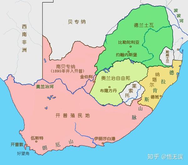 1910年南非联邦历史地图