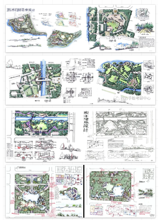 园林近四年快题真题:2018美术馆前广场2019山地郊野公园设计2020有