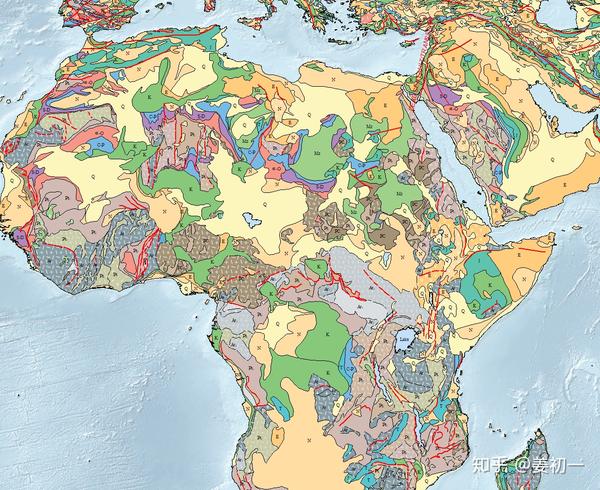北非地区地质图标注后局部