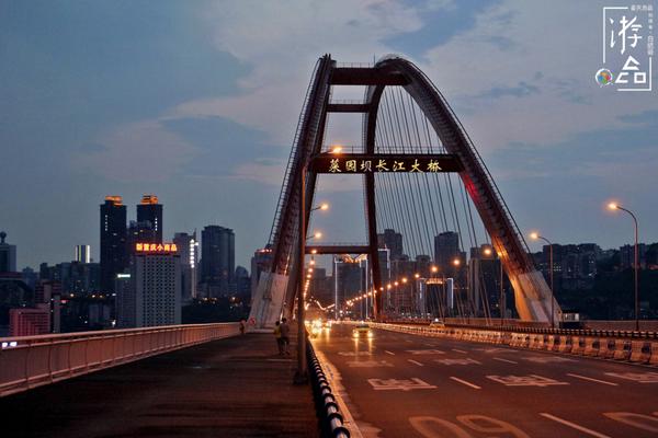 菜园坝长江大桥,两侧有着宽阔的人行道.
