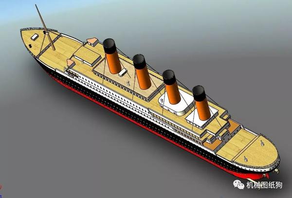 【海洋船舶】titanic泰坦尼克号游轮简易模型3d图纸 solidworks设计