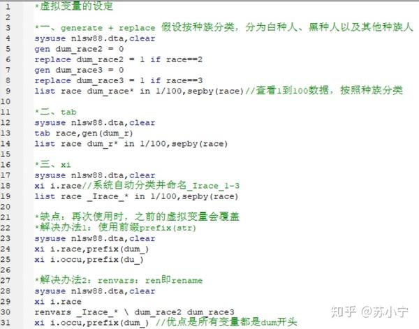 stata中虚拟变量的设定