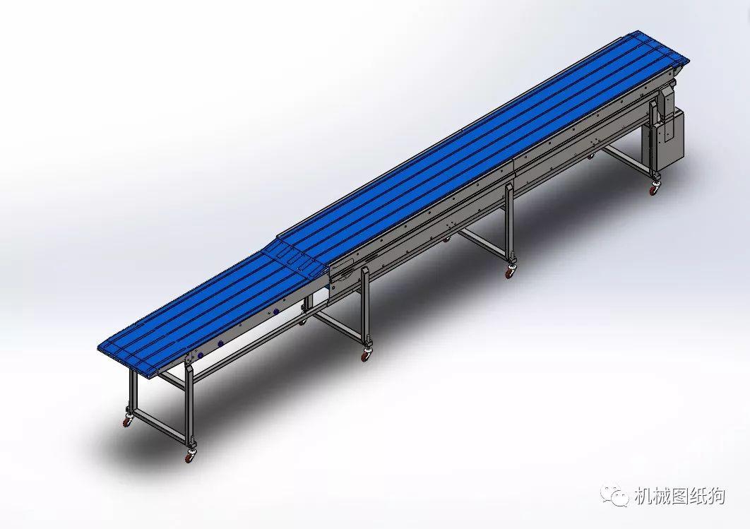 非标数模伸缩传送带输送机模型图纸solidworks设计