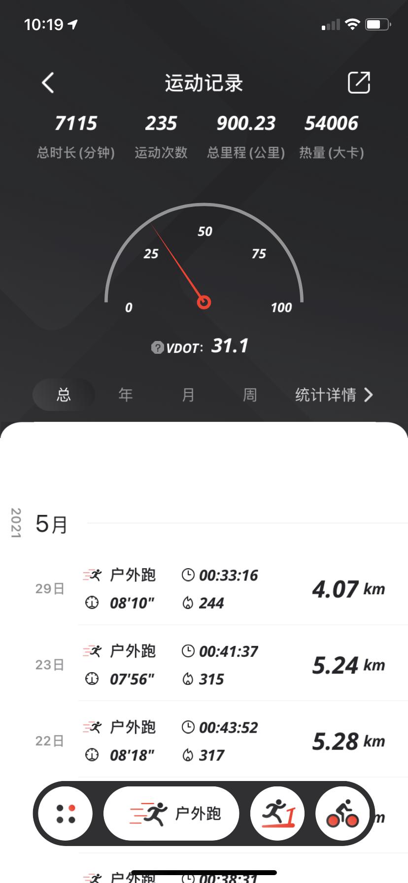 晒出你的keep或运动app的总跑步量.