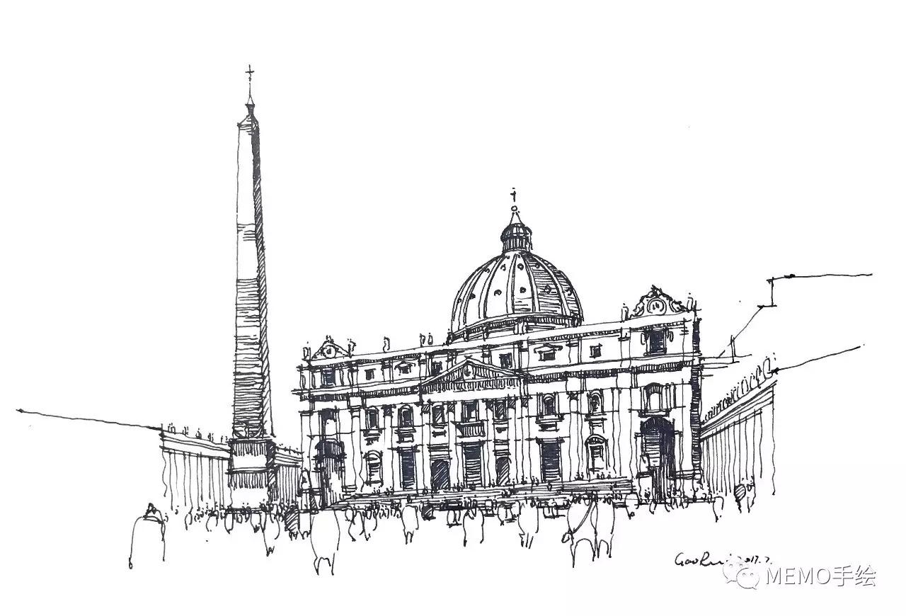 手绘教程|梵蒂冈圣彼得大教堂