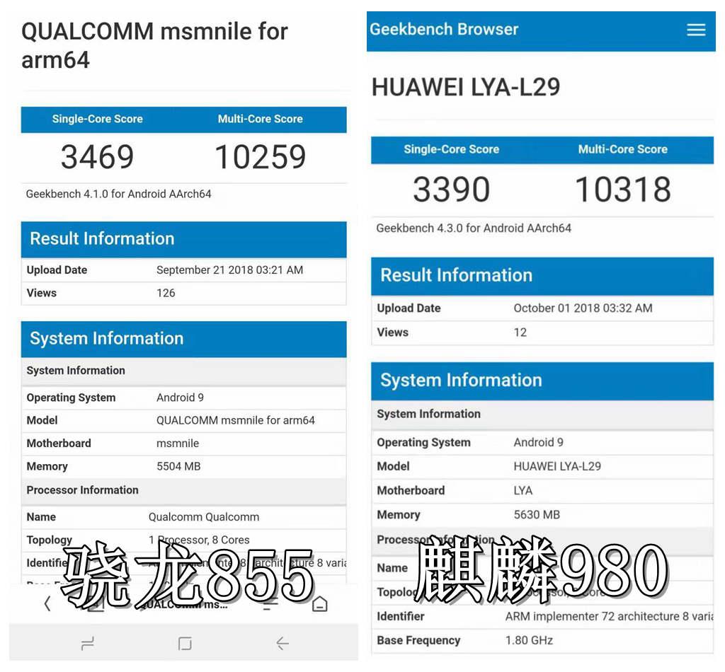 麒麟980跑分超越骁龙845性能彪悍媲美苹果a12