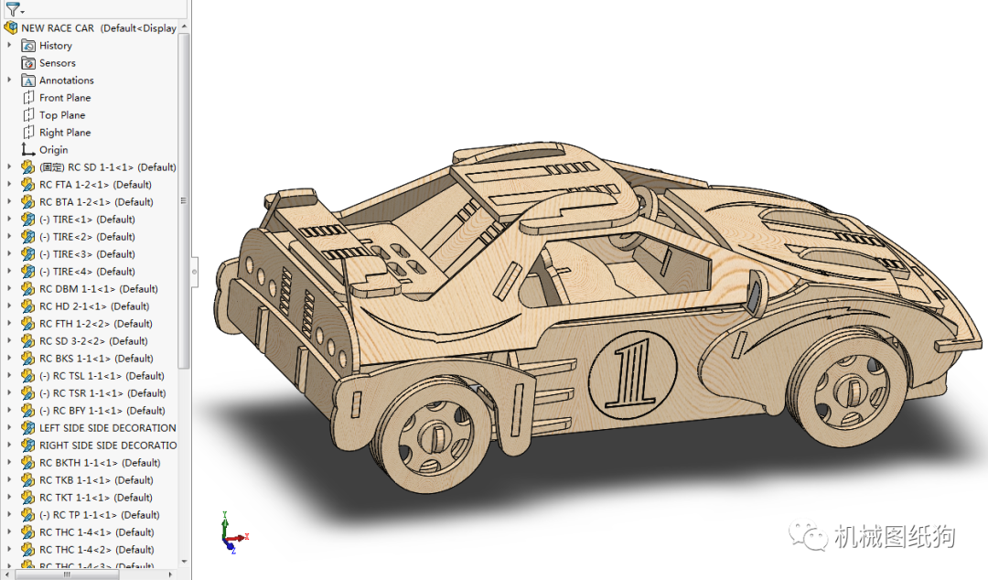 【其他车型】new-race-car赛车激光切割拼装模型3d图纸 solidworks