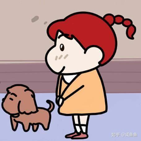 求人牵狗的情侣卡通头像