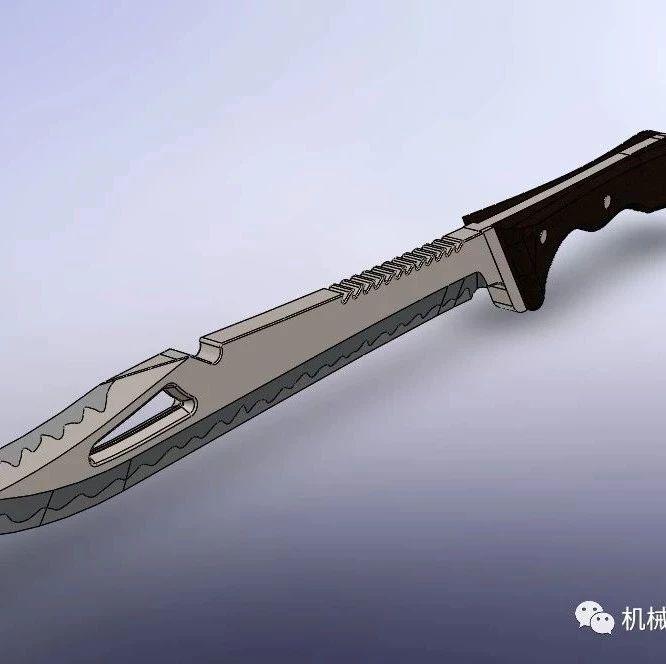 武器模型hrhunter砍刀3d模型图纸solidworks设计