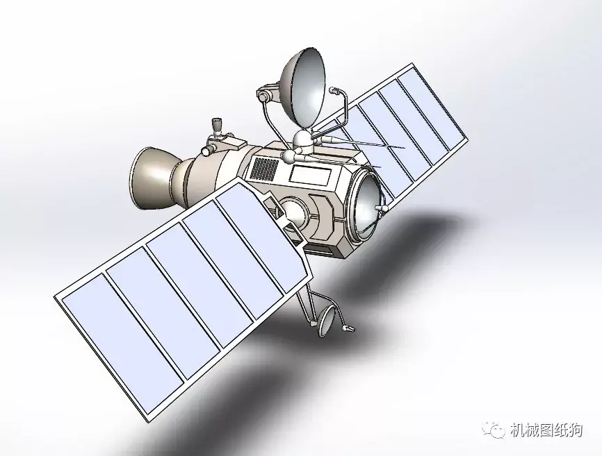 飞行模型satellite人造卫星简易模型3d图纸solidworks设计