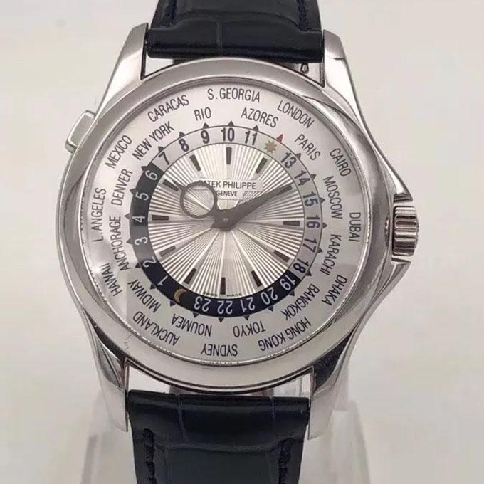 百达翡丽复杂功能计时系列5130g-019世界时白金手表