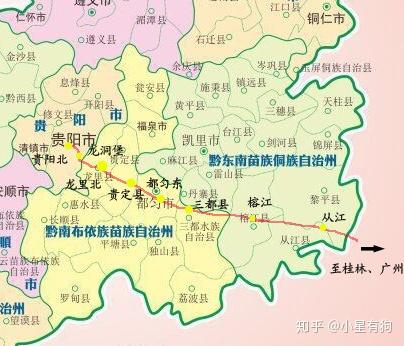 贵广高铁在贵州境内大致走向和站点设置