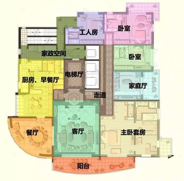 汤臣一品总共4栋楼,两栋一层一户大平层的点式楼位于前排,享受一线江