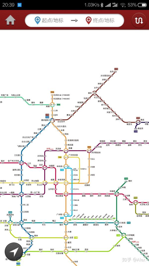 号线定在嘉禾望岗是一个很明智的选择 上图是最新广州地铁线路图局部