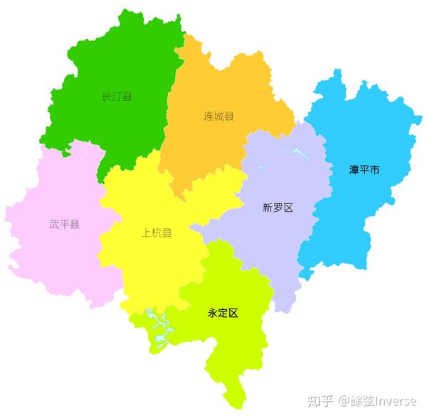 龙岩市县级行政区划图