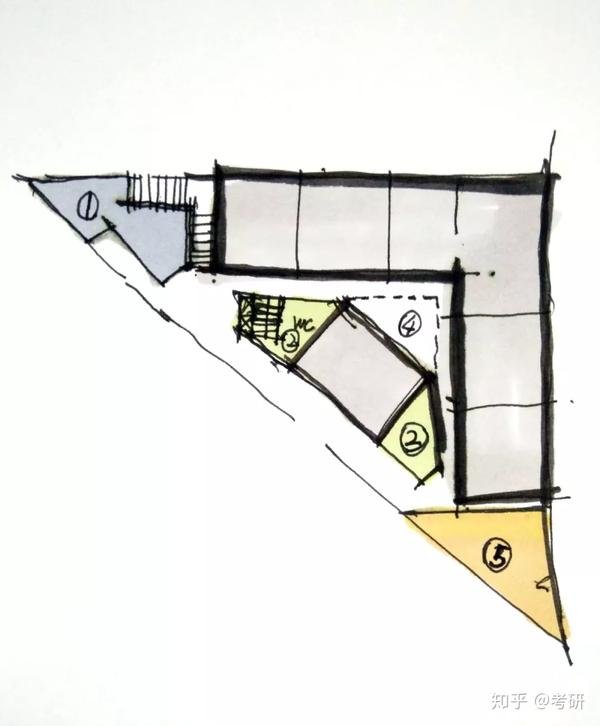 【逆袭建筑快题硬核干货】第二讲-特殊地形(三角形)案例解析—美国