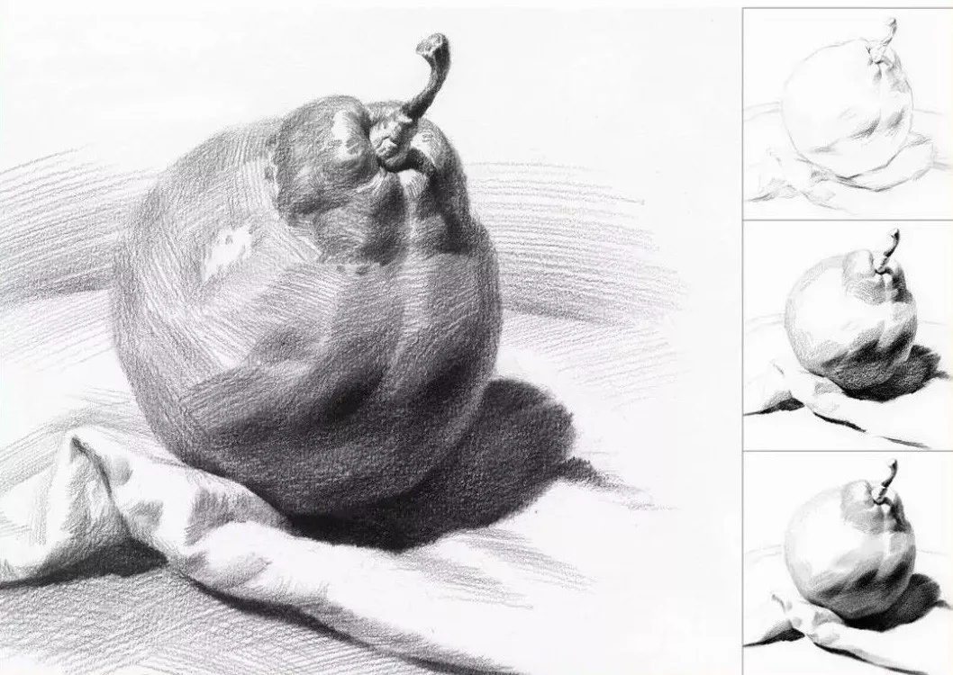 广州一尚画室解析苹果和梨的素描绘画步骤