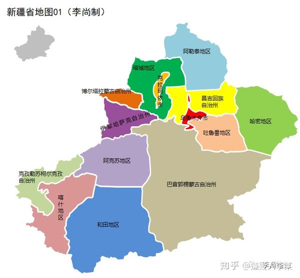 中疆:以乌鲁木齐及周边为中心,延伸至吐鲁番地区;轴心点主要是