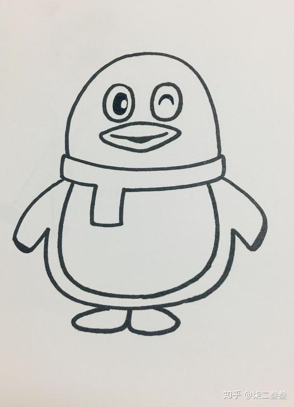 每天一张简笔画 | qq小企鹅(内含详细步骤)