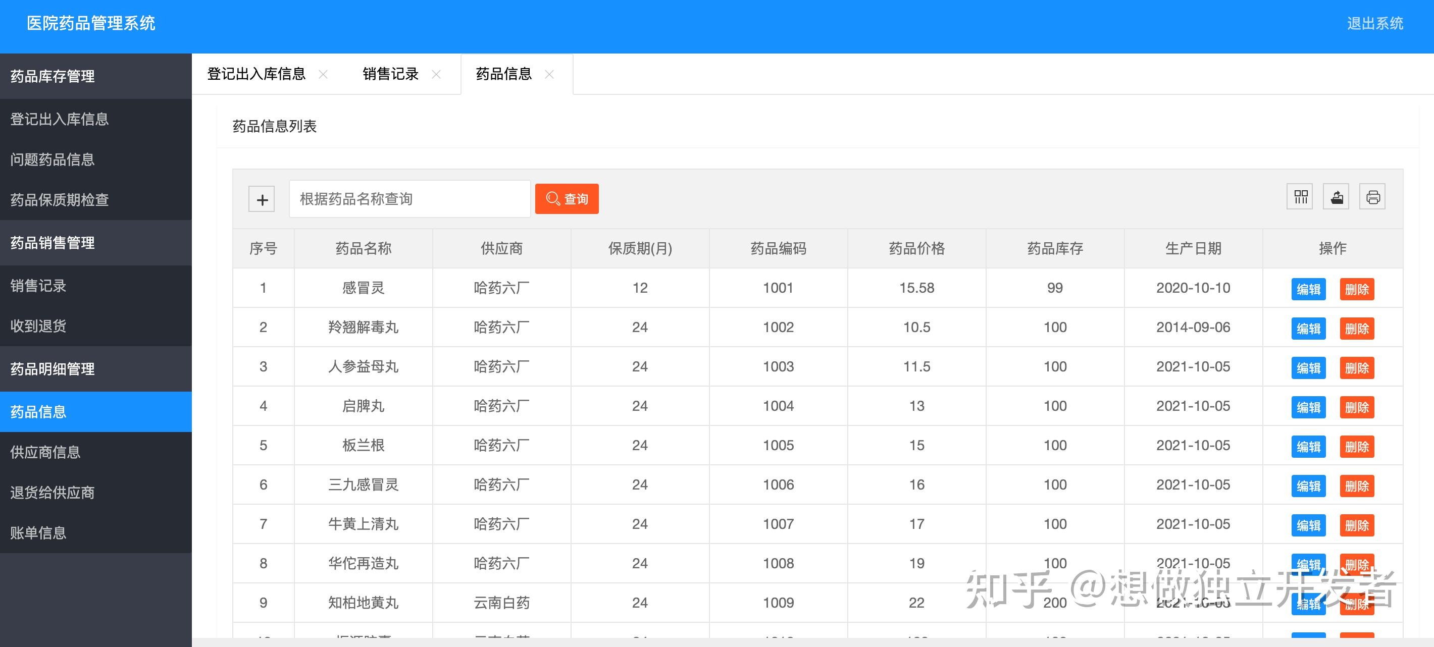 基于Java实现的医院药品信息管理系统 知乎