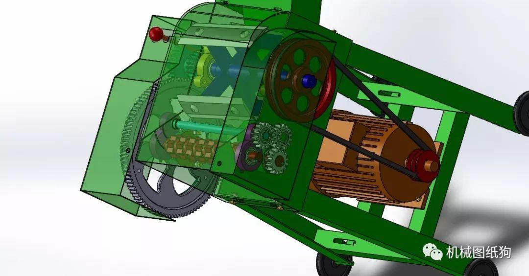 农业机械碎草机3d数模图纸solidworks设计