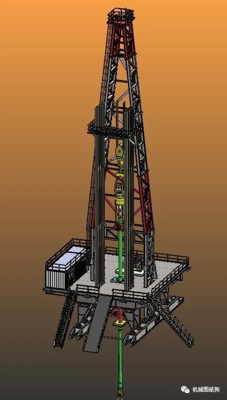工程机械oilderrick石油井架模型3d图纸solidworks设计附xt
