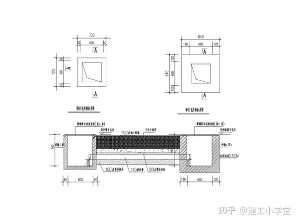 弱电手孔井剖面示意图