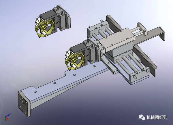 非标数模无杆气缸手指气缸取料移载机械手3d图纸solidworks