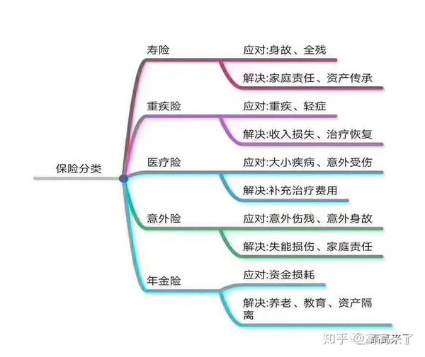 我们再来看看人身保险的思维导图