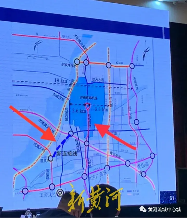 连接机场,构建滨黄大道—308国道—天玑路—青银高速快速路围合系统