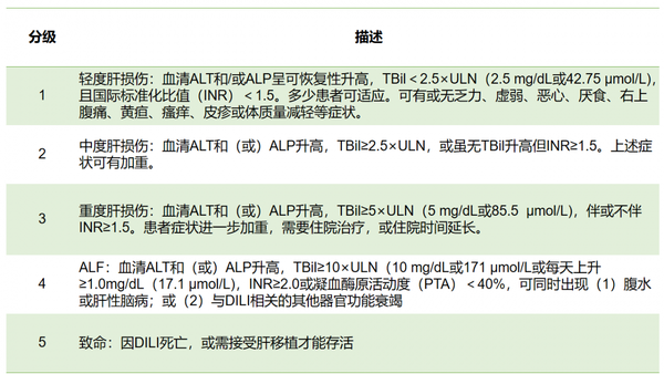 肝损伤的分级标准