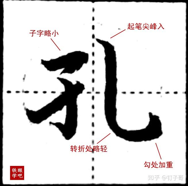 硬笔书法基础笔画学习竖弯钩铁眼学吧