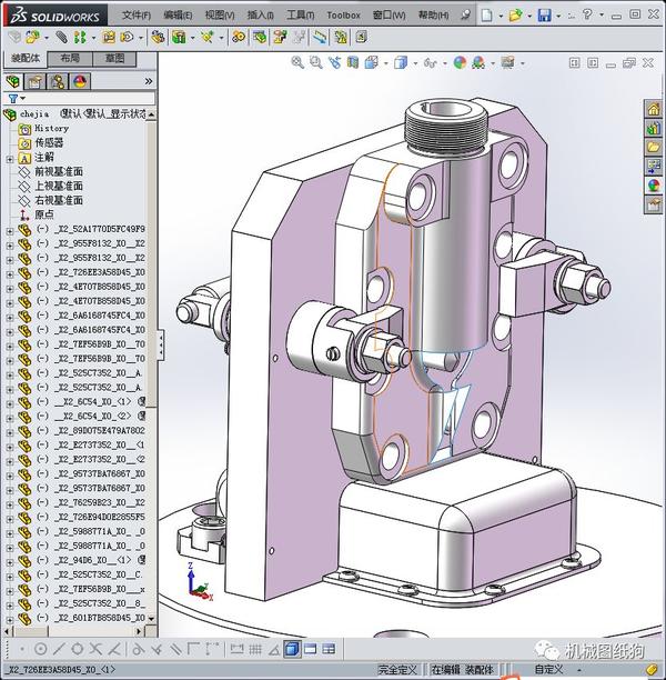 【工程机械】数控车床液压夹具3d模型solidworks设计