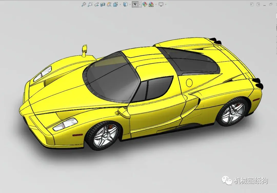 汽车轿车法拉利恩佐跑车3d模型图纸solidworks设计