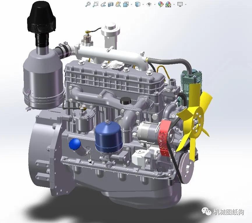 【发动机电机】柴油机mmz d-243s柴油发动机模型3d图纸 x_t格式
