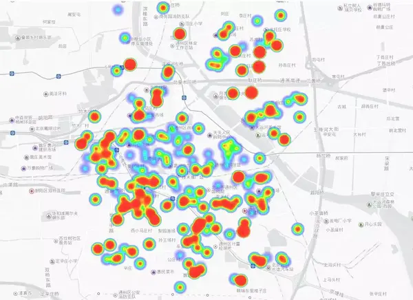 (通州房源分布热力图)