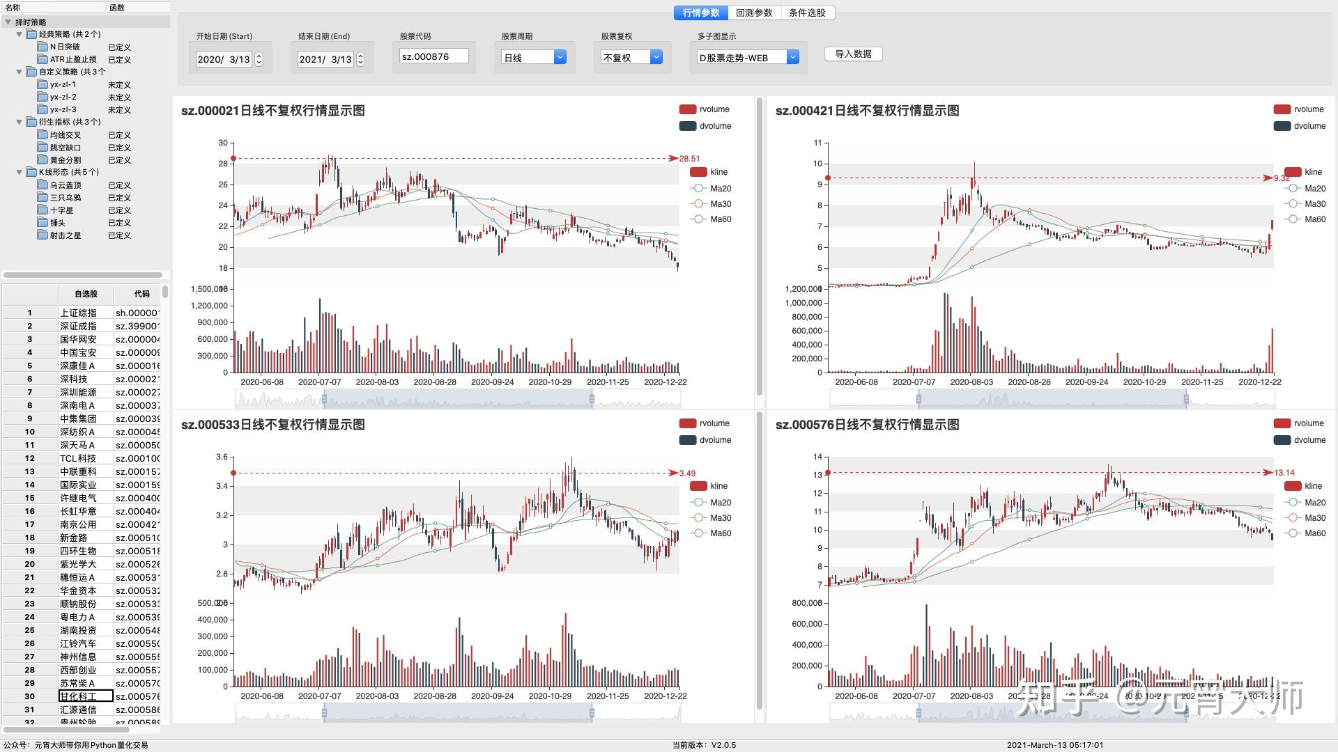 python搭建股票量化交易v205动态web比mpl显示更炫酷