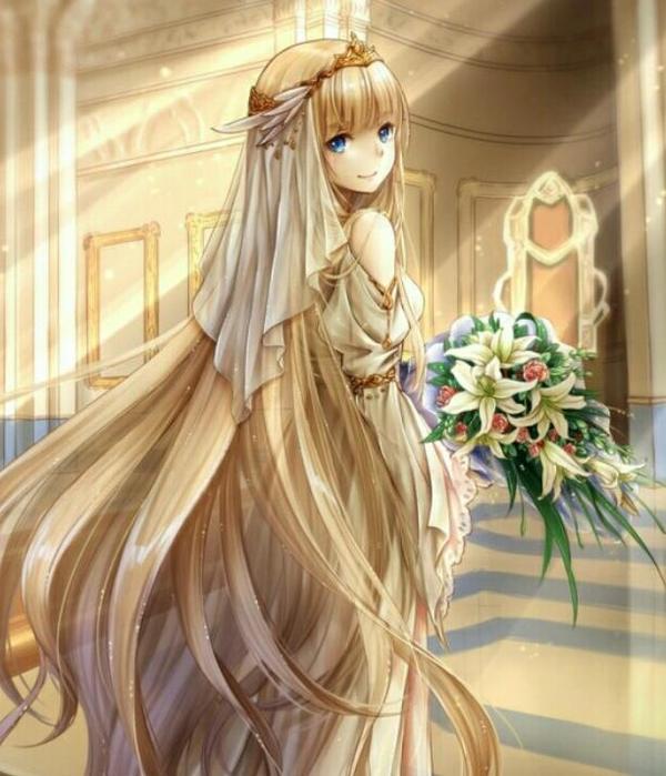 动漫美图:美丽的新娘子,我相信我一定会很幸福!
