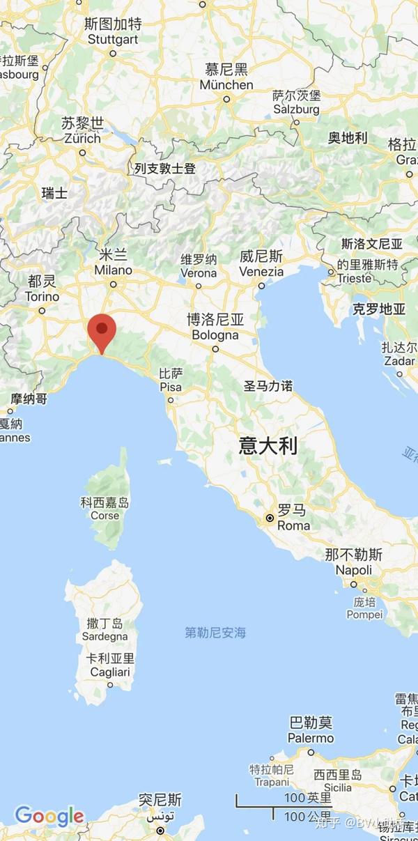 (图:热那亚地理位置图来源:google map)