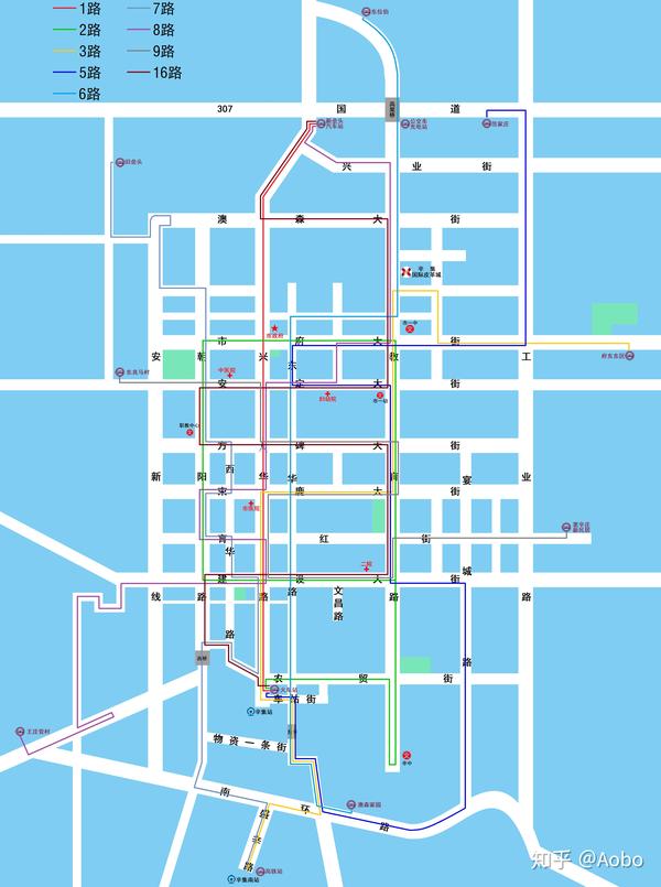 辛集市区公交线路图(请忽视16路)