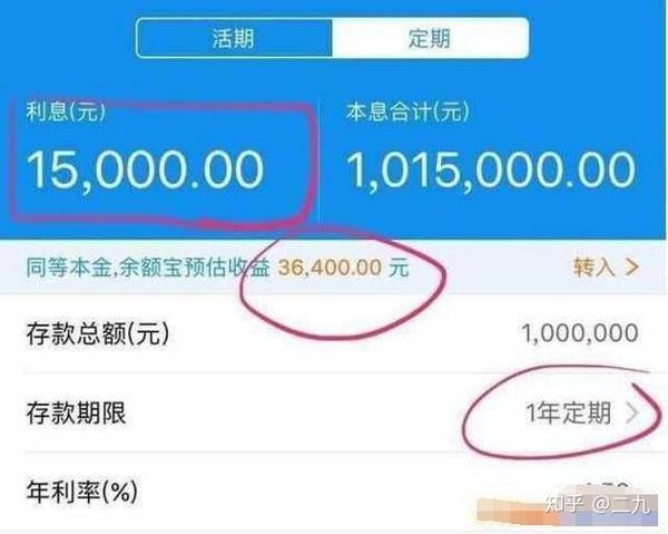 100万账户余额图片,手机银行余额图片 把100万放在余额宝里过一夜能有多少回报?