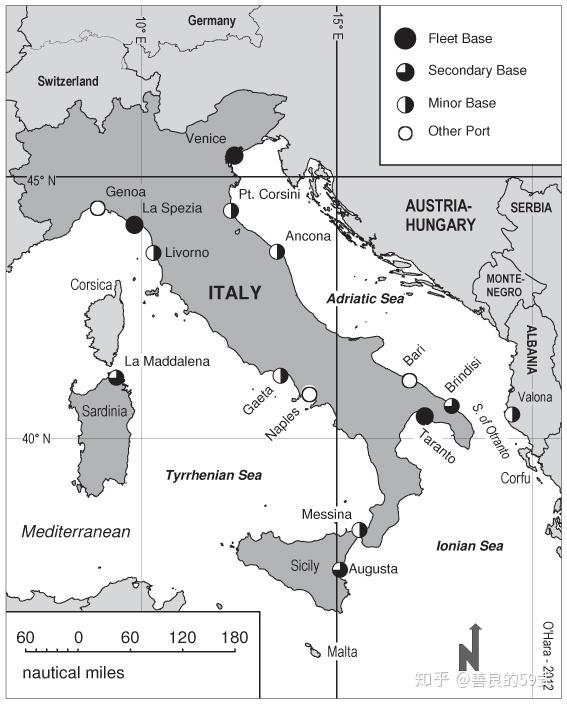 地图5.1:意大利海军基地