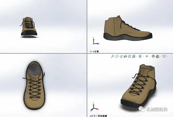 生活艺术boot皮靴子鞋模型3d图纸solidworks设计附step格式