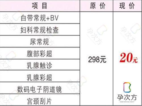 白带常规检查项目多少钱