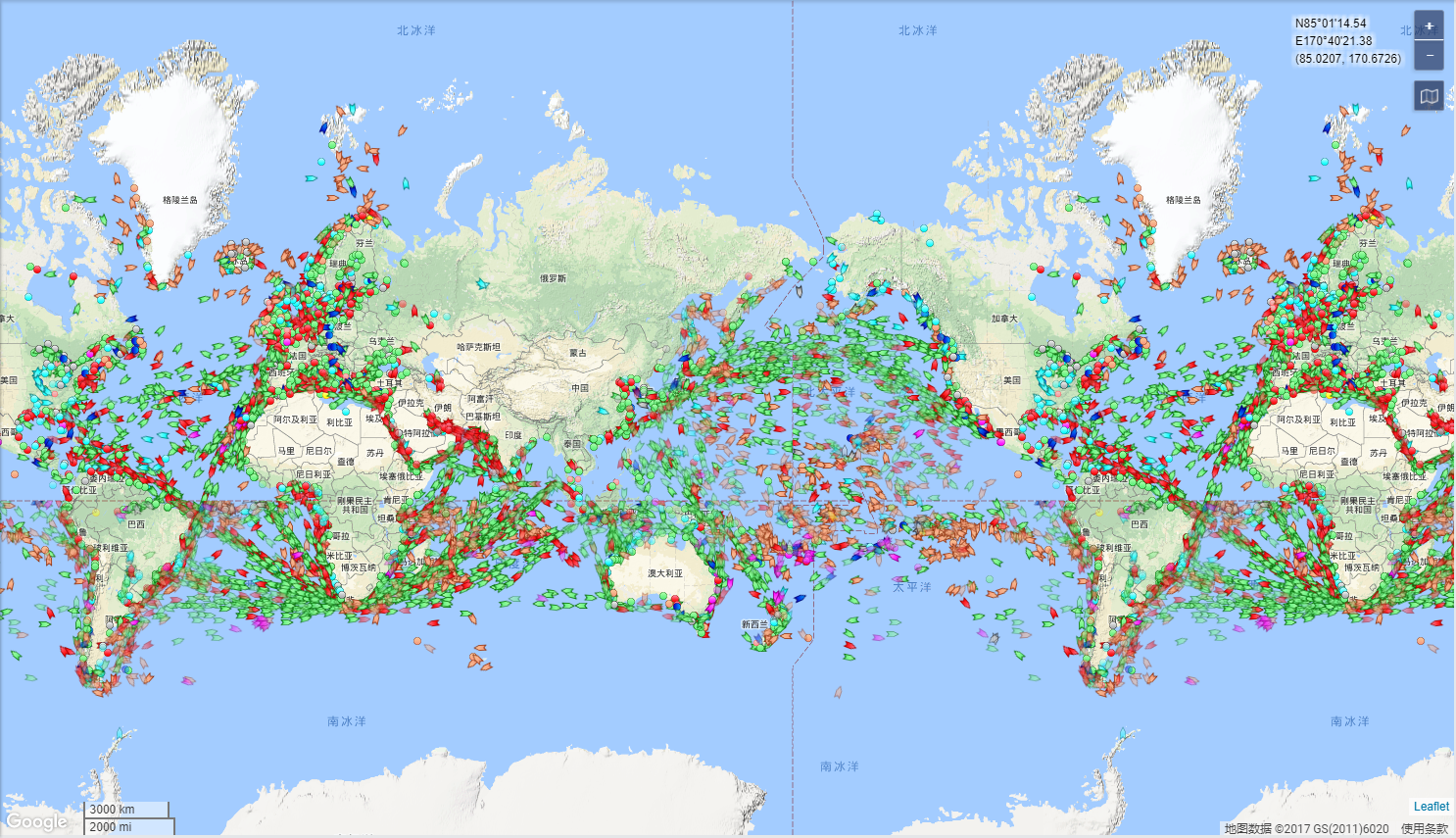 发出的广播来追踪定位全球的船舶,功能丰富,有:"live map(实时地图)"