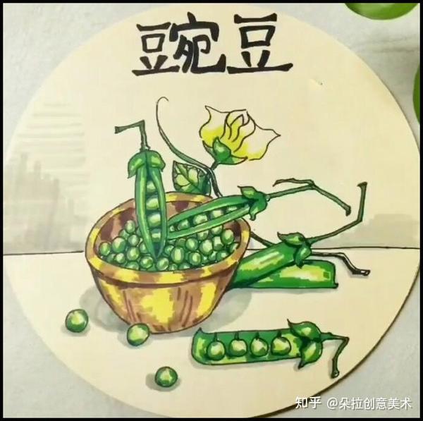 素材|马克笔手绘瓜果蔬菜植物花卉作品