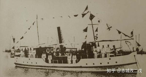 这是一张由电脑合成的图, 显示1927年3月27日东北海军的"镇海"